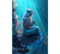 Shell of the Sea Journal: A Tranquil Escape Beneath the Waves: A Magical Notebook Featuring a Realistic Blue-Haired Mermaid Holding a Shell Beneath ... Fish, Light Rays, and Sparkling Silver