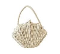 Shell Purse - Seashell Inspired Handwoven Mini Handbag, Portable Phone Wallet Bag With Handle, Chic Summer Accessory | Trendy For Beach Wedding Evening Vacation Spring Party Shopping Travel Outings