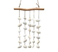 Shell Wall Art - Calming Coastal Boho Aesthetic | Natural Sea Shell Decorative Wind Chimes | For Living Room Bedroom Wedding Nursery Indoor Outdoor Porch Shelf