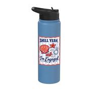 Shell Yeah I'm Engaged Getting Married Bride Stainless Steel Insulated Water Bottle