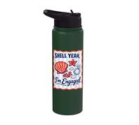 Shell Yeah I'm Engaged Getting Married Bride Stainless Steel Insulated Water Bottle