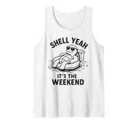 Shell Yeah It's The Weekend Divertente Turtle Pool Float Canotta