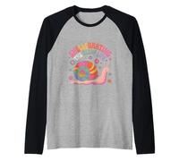 Shellebrating The Slow Life Rainbow Lumaca Floreale Maglia con Maniche Raglan