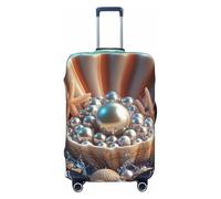 Shells and Pearls Underwater Wonders - Copertura elastica per bagagli da viaggio, con stampa, antigraffio, Nero , L