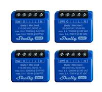 Shelly 1 Mini Gen 3 | Confezione da 4 | WiFi e Bluetooth Smart Switch Relè 1 canale 8A | Domestica | Compatibile con Alexa e Google Home | App iOS Android | Nessun hub richiesto | contatti asciutti