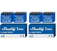 Shelly 1 Mini Gen3, Relè Intelligente WiFi e Bluetooth, 1 Canale, 8A, Domotica, Contatti Puliti, Controllo Remoto Luci, Dimensioni Compatte, Alexa e Google Home, iOS e Android (2 pezzi)