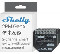 Shelly 2PM Gen4, Interruttore Relè Intelligente Wi-Fi, 2 Canali, 16A, Monitora il Consumo di Energia, Tapparelle, Domotica, Nessun Hub Richiesto, Certificato Matter, Alexa, Google, HomeKit, Zigbee