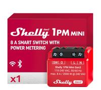 Shelly 1PM Mini Gen3 Relè Intelligente WiFi e Bluetooth 1 Canale 8A Misurazione