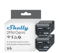 Shelly 2PM Gen4 - Interruttore Relè Intelligente Wi-Fi, 2 Canali, 16A, M 4 Pezzi