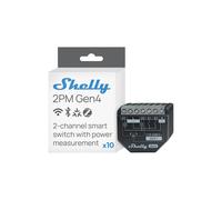 Shelly 2PM Gen4, Interruttore Relè Intelligente Wi-Fi, 2 Canali, 16A, Monitora il Consumo di Energia, Tapparelle, Domotica, Nessun Hub Richiesto, Certificato Matter, Alexa, Google, HomeKit, Zigbee