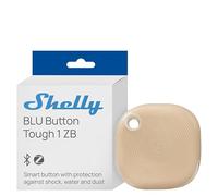 Shelly BLU Button Tough 1 ZB Moka - Pulsante Bluetooth & Zigbee per Scene Smart, Domotica, IP54, Ampia Portata 10-30m, Fino a 4 Click Preimpostati, Telecomando, Gateway Richiesto, Protocollo BTHome