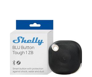 Shelly BLU Button Tough 1 ZB Nero - Pulsante Bluetooth & Zigbee per Scene Smart, Domotica, IP54, Ampia Portata 10-30m, Fino a 4 Click Preimpostati, Telecomando, Gateway Richiesto, Protocollo BTHome