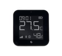 Shelly BLU H&T ZB Nero - Sensore Smart Temperatura e Umidità, Bluetooth & Zigbee, Display E-Paper, Orologio digitale, Monitoraggio Clima, Automazione HVAC, Ultracompatto, Gateway Richiesto