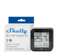 Shelly BLU H&T ZB Nero - Sensore Smart Temperatura e Umidità, Bluetooth & Zigbee, Display E-Paper, Orologio digitale, Monitoraggio Clima, Automazione HVAC, Ultracompatto, Gateway Richiesto