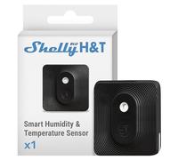 Shelly BLU H&T Nero, Sensore Bluetooth di Temperatura e Umidità, Termometro e Igrometro Smart per Interni/Esterni, Certificato IP54, Storico Dati, Modalità Beacon, Gateway Richiesto