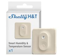 Shelly BLU H&T, sensore temperatura e umidità bluetooth, igrometro smart | Per interno/esterno, avviso in caso di valori anomali, storico dati fino a 1 anno, modalità Beacon, avorio