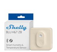 Shelly BLU H&T ZB Avorio - Sensore Smart Temperatura e Umidità, Bluetooth & Zigbee, IP54, Lunga Durata Batteria, Dati Criptati, Monitoraggio Clima, Automazione HVAC, Ultracompatto, Gateway Richiesto