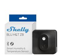 Shelly BLU H&T ZB Nero - Sensore Smart Temperatura e Umidità, Bluetooth & Zigbee, IP54, Lunga Durata Batteria, Dati Criptati, Monitoraggio Clima, Automazione HVAC, Ultracompatto, Gateway Richiesto