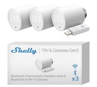 Shelly Blu TRV e Shelly Blu Gateway Gen3, Termostato Intelligente Bluetooth & Zigbee per Radiatori, Controllo Preciso della Temperatura, Schermo Ruotabile, Modalità Boost, Lunga Durata (3 pezzi)