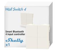 Shelly BLU Wall Switch 4 - Interruttore Intelligente Bluetooth, Nessun Cablaggio Necessario, Controllo Remoto dell'Illuminazione, Multi-click, Alexa & Google, Cornice da Parete non Inclusa