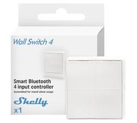 Shelly BLU Wall Switch 4 Stand Alone, interruttore smart, controllo remoto | Telecomando Bluetooth, Wi-Fi, attivazione azioni con pressioni multiple, gateway richiesto