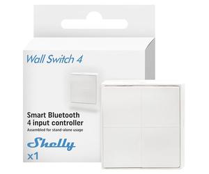 Shelly BLU Wall Switch 4 Stand Alone, interruttore smart, controllo remoto | Telecomando Bluetooth, Wi-Fi, attivazione azioni con pressioni multiple, gateway richiesto