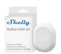 Shelly Button Add-on Bianco - Pronto per Retrofit, Custodia da Montare a Superficie, Ampio Supporto per Dispositivi, Cavi Preinstallati