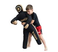 Shelly - Ciuccio per sacco da boxe per bambini, per arti marziali, boxe, karate, jiu, jitsu, brasiliano, per arti marziali, boxe, karate, allenamento, senza imbottitura (nero/oro)