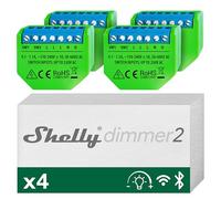 Shelly Dimmer 2, Interruttore Varialuce Wi-Fi, Dimmer con Cavo 10-220 W per LED, Incadescenza, Alogene Dimmerabile, Nessun Neutro richiesto, Alexa e Google Home, App iOS Android (4 pezzi)