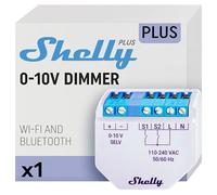 Shelly Dimmer Gen2-0-10V, Interruttore Varialuce Intelligente WiFi e Bluetooth, Domotica Dimmerabile, Compatible con Alexa e Google Home, App iOS Android, Nessun hub e Neutro richiesto