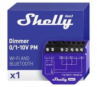 Shelly Dimmer Gen3-0-10V PM, Modulo Dimmer Smart Wi-Fi, Monitora il Consumo di Energia, Controllo Remoto di Luci Dimmerabili, Domotica, Android & iOS, Alexa e Google Home, Nessun Hub Richiesto