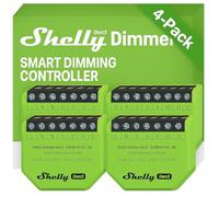 Shelly Dimmer Gen3, confezione da 4 dimmer Wi-Fi intelligenti, automazione domestica, luci dimmerabili, strisce LED, senza conduttori neutri, pianificazioni intelligenti, nessun hub richiesto, iOS e