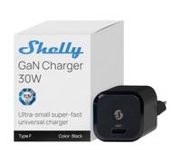 Shelly GaN Charger 30W Nero - Caricatore USB-C Compatto, 30W Power Delivery | Tecnologia GaN, Supporto PPS, Ottimizzazione Intelligente della Potenza, Protezioni di Sicurezza Multiple