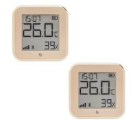 Shelly H&T Gen 3 Mocha | Confezione da 2 | Wi-Fi e Bluetooth sensore di temperatura e umidità | Automazione domestica | Nessun hub richiesto | Lunga durata della batteria | Montaggio a parete