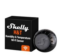 Shelly H&T Nero, Sensore di Umidità e Temperatura WiFi Intelligente, Mini Termometro e Igrometro per Ambienti, Controllo Remoto, App iOS Android, Avvisi e Memorizzazione Dati, Nessun Hub Richiesto