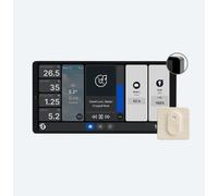 Shelly Wall Display X2 Argento + Blu H&T Avorio (Bundle), Pannello di Controllo Smart Wi-Fi per Casa, Termostato, Relè Integrato da 5A, Necessario Conduttore Neutro, Dati Ambientali, Alexa Google Home