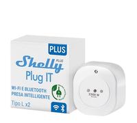 Shelly Plug IT, Presa Intelligente WiFi & Bluetooth Italiana (Type L) - 2300W (10A), Monitoraggio Energia, Consumi, Controllo Vocale e Remoto, iOS Android, Alexa Google Home SmartThings (2 Pezzi)