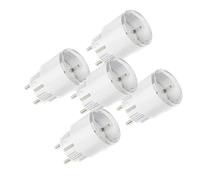 Shelly Plug S Gen3 Bianco - Presa Intelligente Wi-Fi (Tipo F), Misurazione Consumi, 12A, 2500W, Matter, Nessun Hub Richiesto, Timer, Riscaldamento, Luci, Alexa, Google Home, Apple HomeKit (5 Pezzi)
