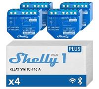 Shelly Plus 1 (4 pack-4 pezzi) - Smart Relay contatto pulito 16A AC/DC WiFi/BT -