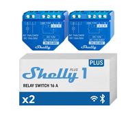 Shelly Plus 2PM, Relé WiFi & Bluetooth 2 canali, Ideale per Tende/Persiane/Tapparelle o due punti luce separati, No Hub Richiesto, integrazioni smart con Google e Alexa, Monitoraggio consumi, 2 pezzi