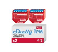 Shelly Plus 1PM, Relè Interruttore Intelligente, Confezione de 2, Wi-Fi e Bluetooth, Misuratore di Potenza, Domotica, Compatibile con Alexa e Google Home, App iOS Android, Nessun Hub Richiesto