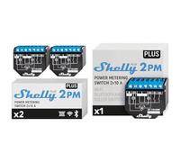 Shelly Plus 2PM, confezione da 2 & Plus 2PM interruttore Relè Wi-Fi a 2 canali,