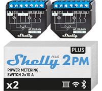 Shelly Plus 2PM DOUBLE PACK - Smart Relay 16A AC/DC WiFi/BT + PM