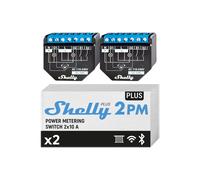 Shelly Plus 2PM, Relé WiFi & Bluetooth 2 canali, Ideale per Tende/Persiane/Tapparelle o due punti luce separati, No Hub Richiesto, integrazioni smart con Google e Alexa, Monitoraggio consumi, 2 pezzi