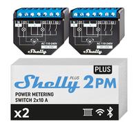 Shelly Plus 2PM, Relé WiFi & Bluetooth 2 canali, Ideale per Tende/Persiane/Tappa