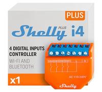 Shelly Plus i4, Controllore di scena per automazione intelligente, Wi-Fi e Bluetooth - 4 poli, Domotica, Compatibile con Alexa e Google Home, App iOS Android, Nessun hub richiesto