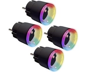 Shelly Plus Plug S 4 Pack - Presa intelligente funziona con Alexa & Google Home, programmabile con controllo vocale, Bluetooth; dispositivo Wi-Fi per l'automazione dei dispositivi, nero