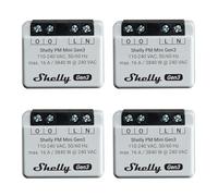 Shelly PM Mini Gen 3 | Confezione da 4 | Wi-Fi e Bluetooth Smart Power Meter 1 canale 16 A | Domestica | Compatibile con Alexa e Google Home | App iOS Android | Nessun hub richiesto