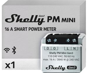 Shelly PM Mini Gen3 16A Misuratore Smart Contatore Consumi WiFi Alexa Google