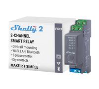 Shelly Pro 2, Wi-Fi & LAN Interruttore Intelligente Relé Bifase - 2 Canali, 25А,